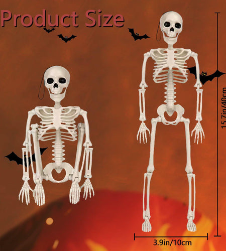 GONOSEED 5PCS 16in Posable Halloween Skeletons Hanging Decor Plastic