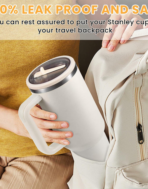 Load image into Gallery viewer, ANTAND 40oz Flip Straw Leak Proof Lid Stanley H2.0 Quencher 2 Pack Beige Matcha

