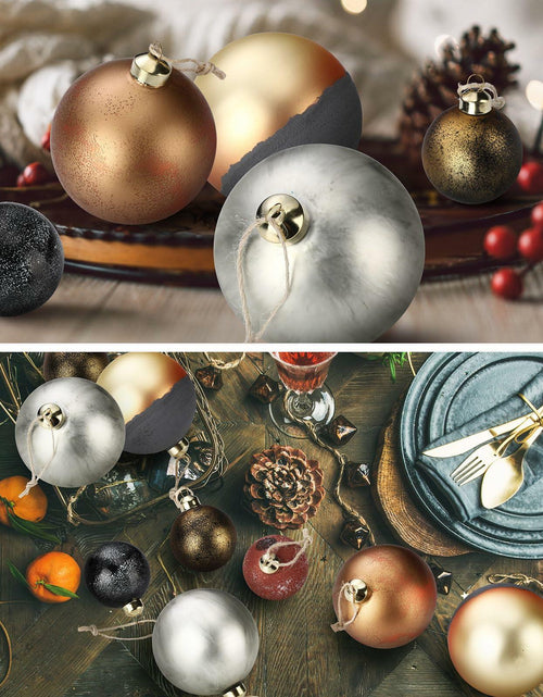 Load image into Gallery viewer, Relaxgiant 12 Pcs Neutral Brown Grey Matte Glass Christmas Ornaments 4in 2.36in
