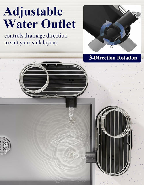 Load image into Gallery viewer, Kitsure Kitchen Sink Sponge Holder Rustproof Metal Organizer Black 7.9x3.9x5.3
