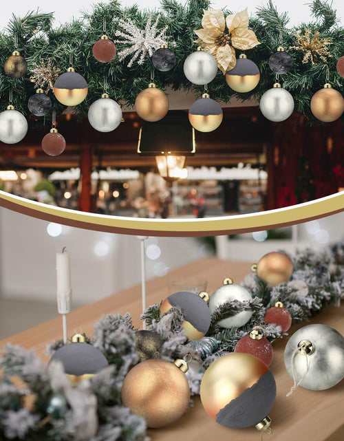 Load image into Gallery viewer, Relaxgiant 12 Pcs Neutral Brown Grey Matte Glass Christmas Ornaments 4in 2.36in
