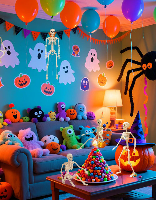 Load image into Gallery viewer, GONOSEED 5PCS 16in Posable Halloween Skeletons Hanging Decor Plastic
