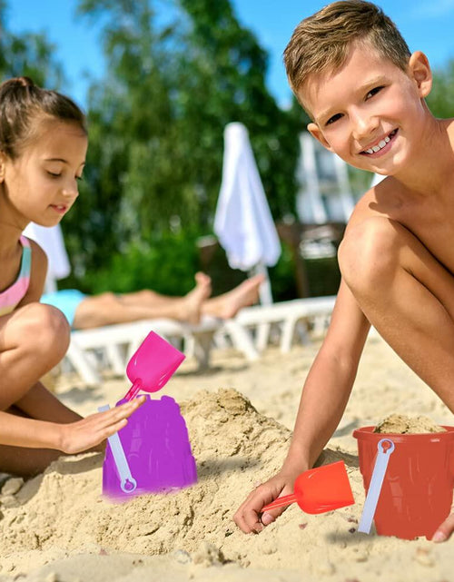 Load image into Gallery viewer, ArtCreativity 6" Sand Castle Buckets &amp; Shovels Set 12 Pails 12 Shovels
