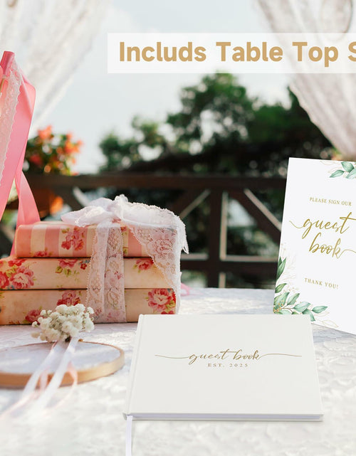 Load image into Gallery viewer, 1DOT2 Wedding Guest Book 2025 Linen Photo Beige 100 Pages Acid Free Paper
