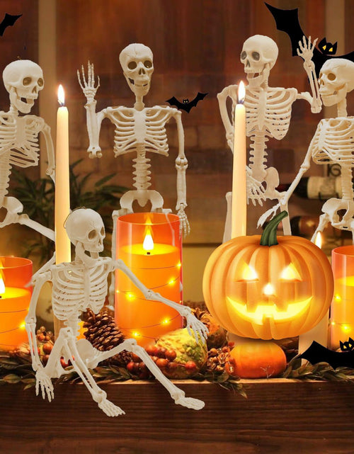 Load image into Gallery viewer, GONOSEED 5PCS 16in Posable Halloween Skeletons Hanging Decor Plastic
