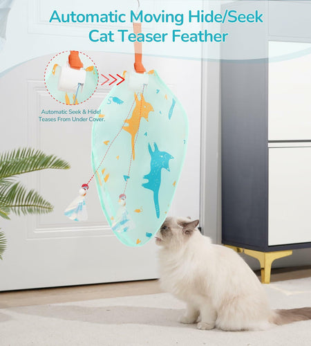 Zenjo Rechargeable Automatic Cat Feather Teaser Toy Motion Activated Color