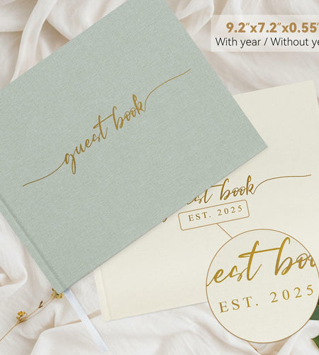 1DOT2 Wedding Guest Book 2025 Linen Photo Beige 100 Pages Acid Free Paper