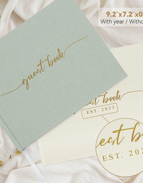 Load image into Gallery viewer, 1DOT2 Wedding Guest Book 2025 Linen Photo Beige 100 Pages Acid Free Paper
