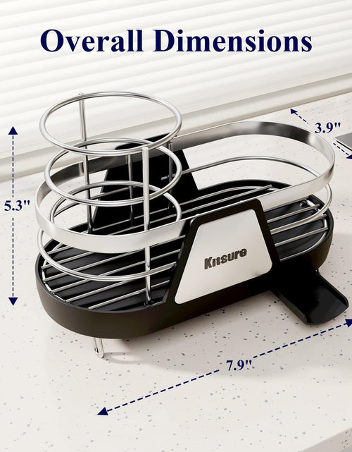 Load image into Gallery viewer, Kitsure Kitchen Sink Sponge Holder Rustproof Metal Organizer Black 7.9x3.9x5.3
