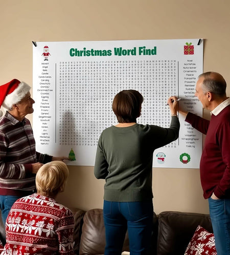 TREELYWOOD Jumbo Thanksgiving Word Search Poster 31.5x20 Paper Christmas