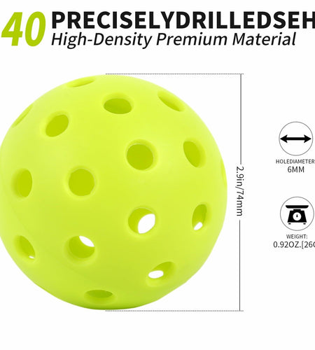 Seiyeje Pickleball Balls 12 Pack USAPA Approved Outdoor High Visibility
