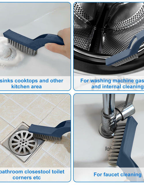 Load image into Gallery viewer, COIYINGJAUNEI Hard Bristle Stiff Cleaning Brush 2 pcs Blue White ABS
