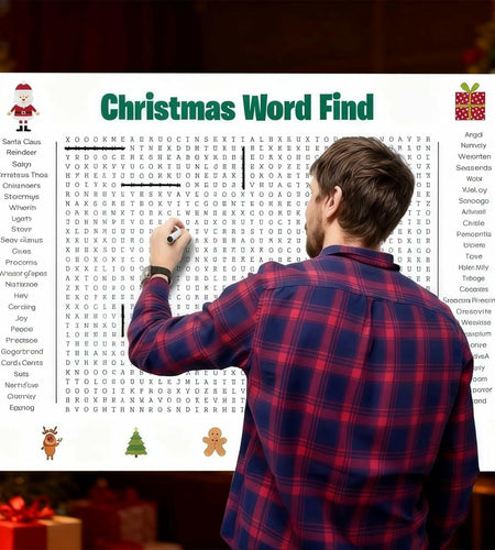 TREELYWOOD Jumbo Thanksgiving Word Search Poster 31.5x20 Paper Christmas