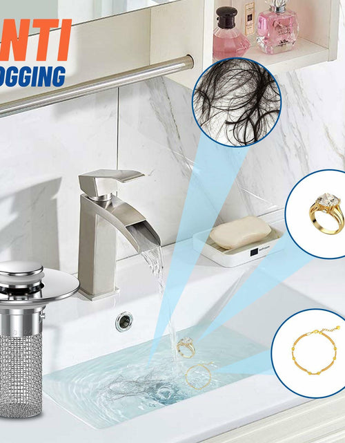 Load image into Gallery viewer, Vakabiu Bathroom Sink Drain Strainer Hair Catcher Stainless Steel 2PCS
