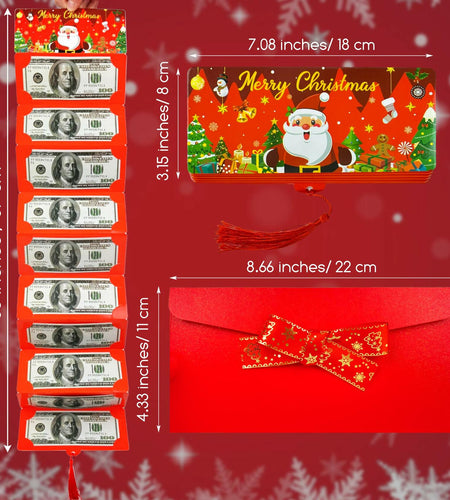 EASTVIO Christmas Cash Gift Envelopes Red 10 Slots Money Holder