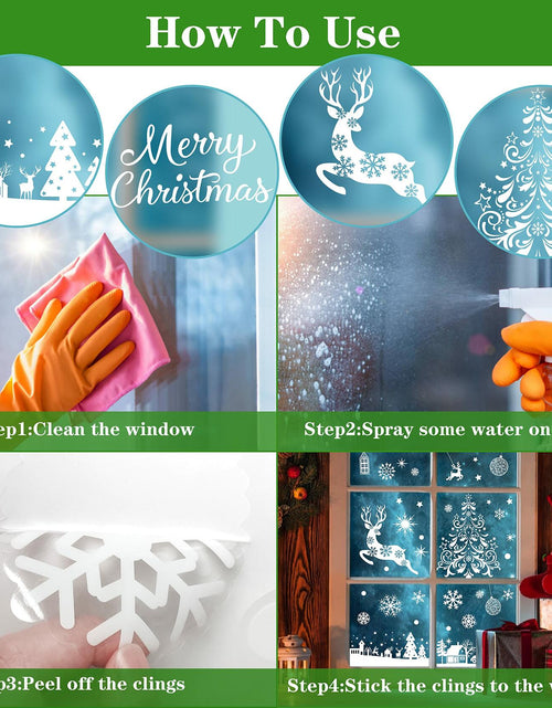 Load image into Gallery viewer, LOKIPA Christmas Window Clings Large Black Snowflakes Decals for Window
