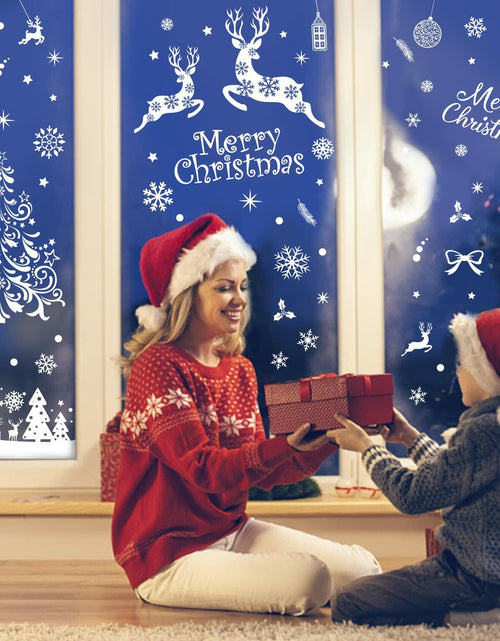 Load image into Gallery viewer, LOKIPA Christmas Window Clings Large Black Snowflakes Decals for Window
