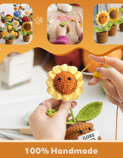 Load image into Gallery viewer, ZCLOMOLC Happy Retirement Gifts Sunflower Crochet Doll Decoration Yellow
