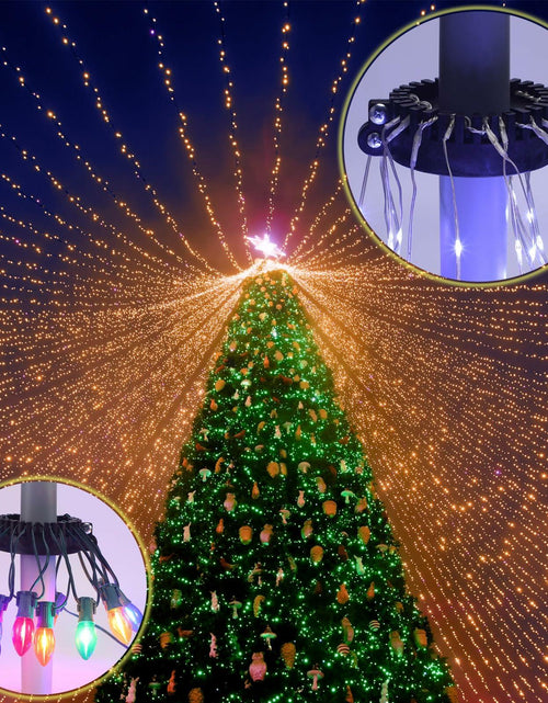 Load image into Gallery viewer, Menkxi Christmas Tree Flag Pole Mega Topper Light Hook Gold 7x5x1.75 Inch
