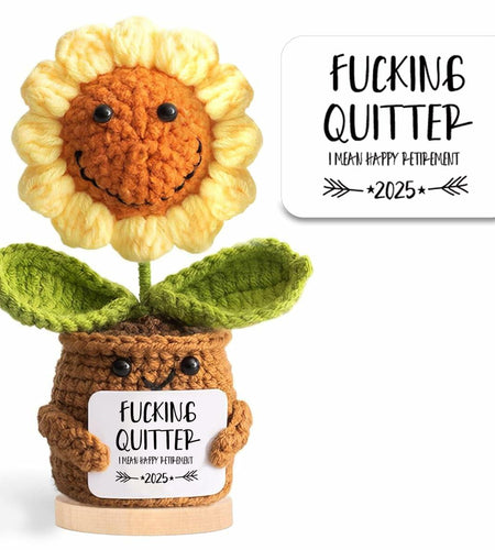 ZCLOMOLC Happy Retirement Gifts Sunflower Crochet Doll Decoration Yellow