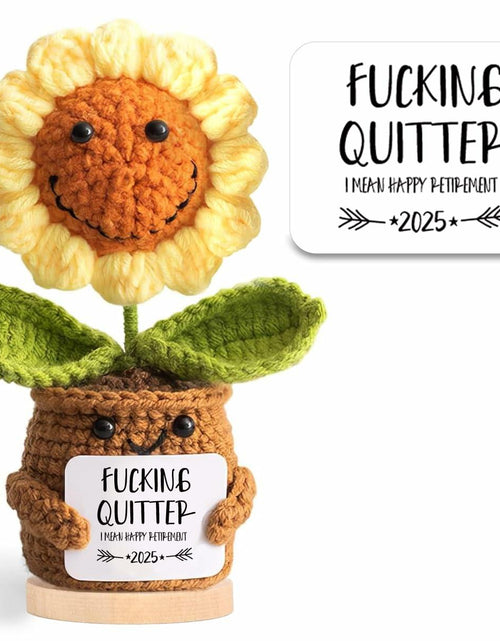 Load image into Gallery viewer, ZCLOMOLC Happy Retirement Gifts Sunflower Crochet Doll Decoration Yellow
