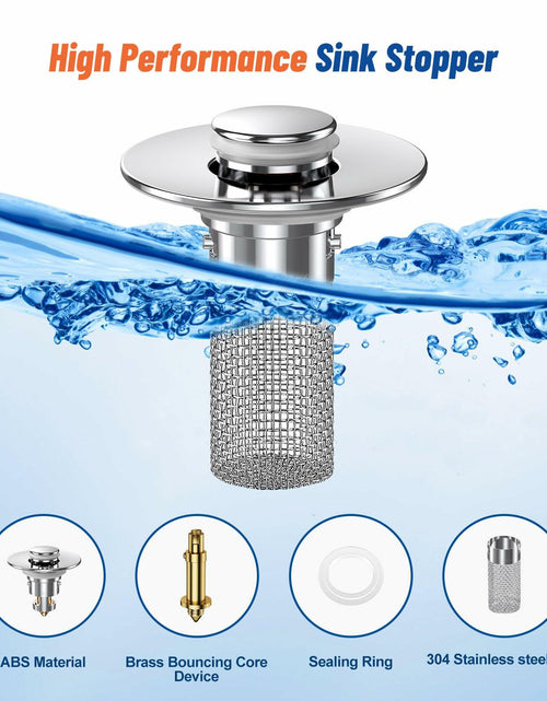 Load image into Gallery viewer, Vakabiu Bathroom Sink Drain Strainer Hair Catcher Stainless Steel 2PCS
