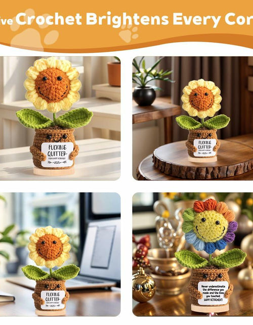 Load image into Gallery viewer, ZCLOMOLC Happy Retirement Gifts Sunflower Crochet Doll Decoration Yellow
