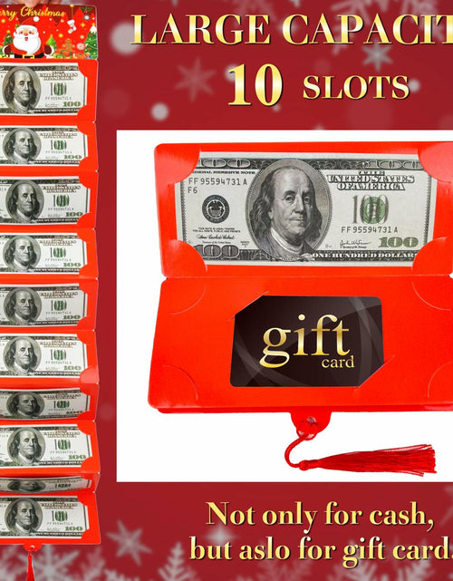 Load image into Gallery viewer, EASTVIO Christmas Cash Gift Envelopes Red 10 Slots Money Holder
