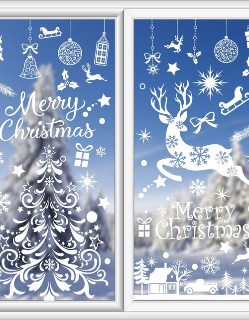 Load image into Gallery viewer, LOKIPA Christmas Window Clings Large Black Snowflakes Decals for Window
