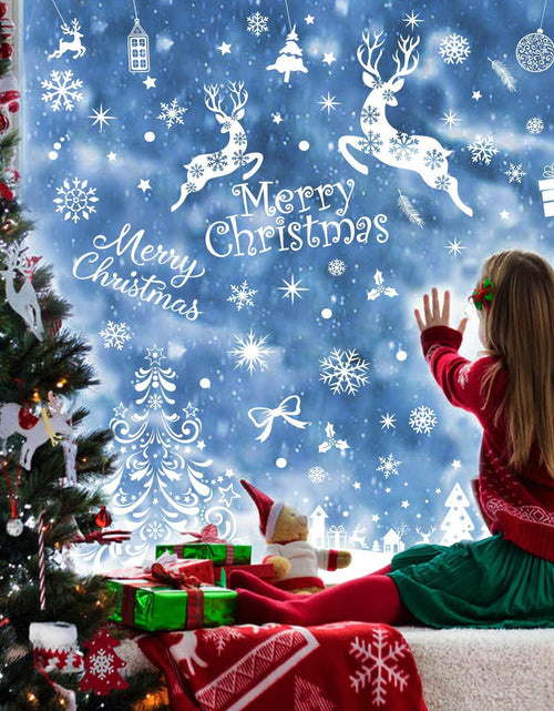 Load image into Gallery viewer, LOKIPA Christmas Window Clings Large Black Snowflakes Decals for Window
