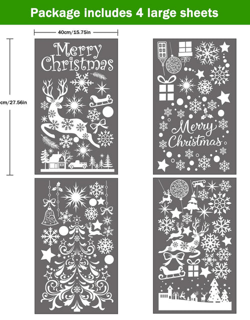 Load image into Gallery viewer, LOKIPA Christmas Window Clings Large Black Snowflakes Decals for Window
