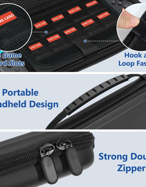 Load image into Gallery viewer, MIXPOET Switch 2 Carrying Case 10 Game Card Slots Portable Pouch Black
