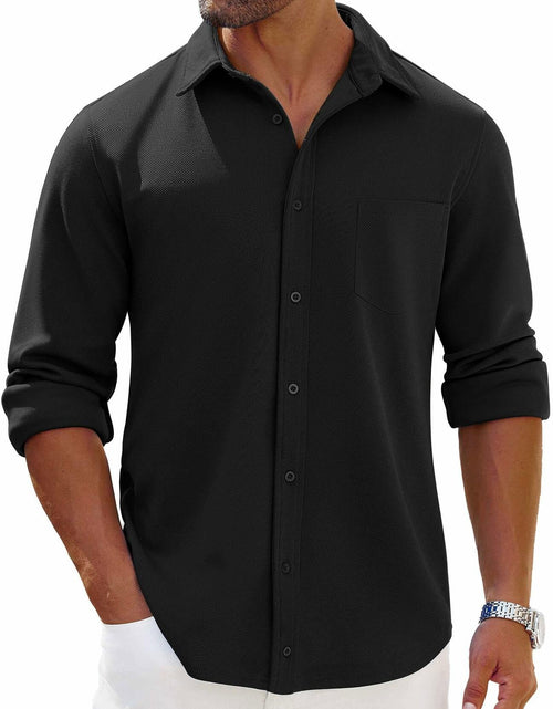 Load image into Gallery viewer, COOFANDY Men's Button Down Shirt Long Sleeve Pocket White Size XXL
