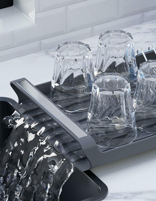 Load image into Gallery viewer, TOOCA BEAR Expandable Small Dish Drying Rack with Cutlery Holder Gray
