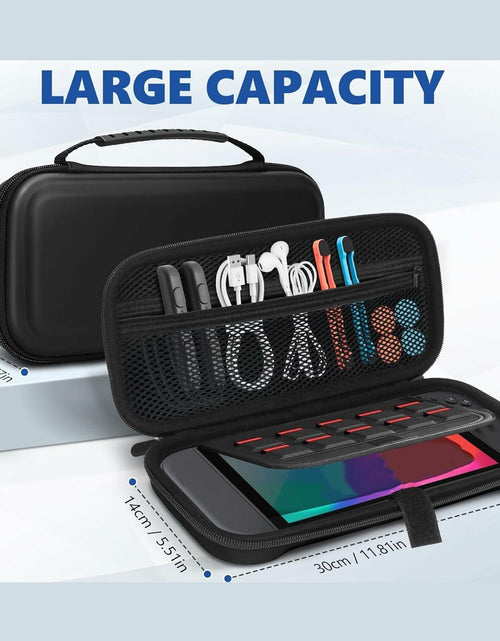 Load image into Gallery viewer, MIXPOET Switch 2 Carrying Case 10 Game Card Slots Portable Pouch Black
