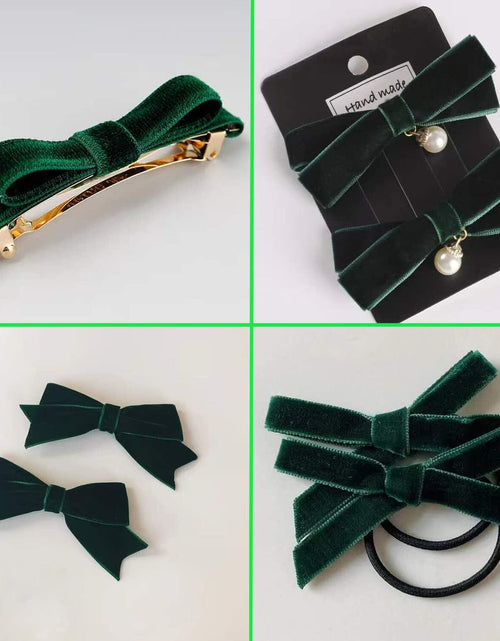 Load image into Gallery viewer, Coowayze Dark Green Velvet Ribbon 1 Inch x 10 Yd Vintage Christmas Crafting
