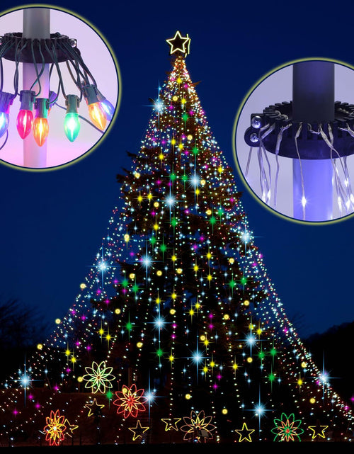 Load image into Gallery viewer, Menkxi Christmas Tree Flag Pole Mega Topper Light Hook Gold 7x5x1.75 Inch
