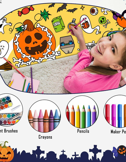 Load image into Gallery viewer, Artlunar Halloween Giant Coloring Poster Witch Ghost Bat Orange 31x72 Inch
