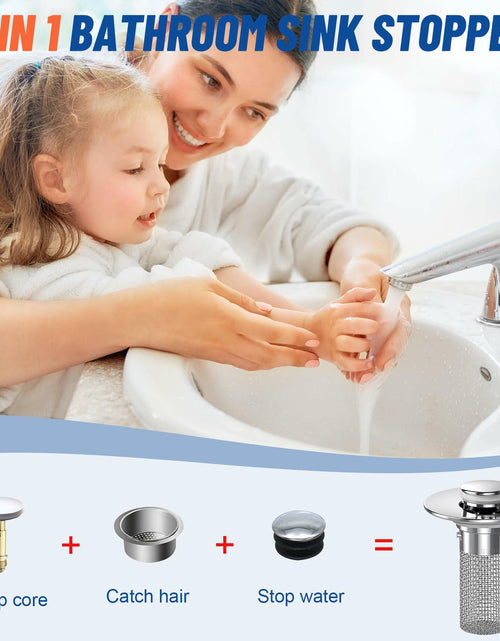 Load image into Gallery viewer, Vakabiu Bathroom Sink Drain Strainer Hair Catcher Stainless Steel 2PCS
