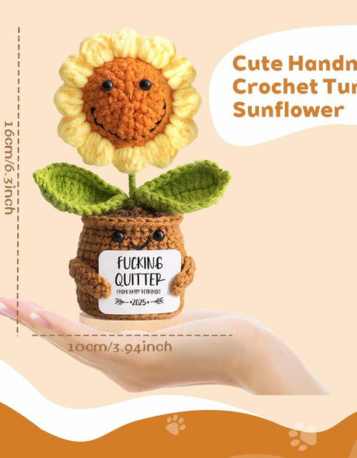 Load image into Gallery viewer, ZCLOMOLC Happy Retirement Gifts Sunflower Crochet Doll Decoration Yellow
