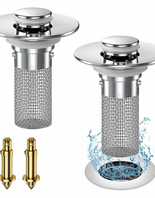 Load image into Gallery viewer, Vakabiu Bathroom Sink Drain Strainer Hair Catcher Stainless Steel 2PCS
