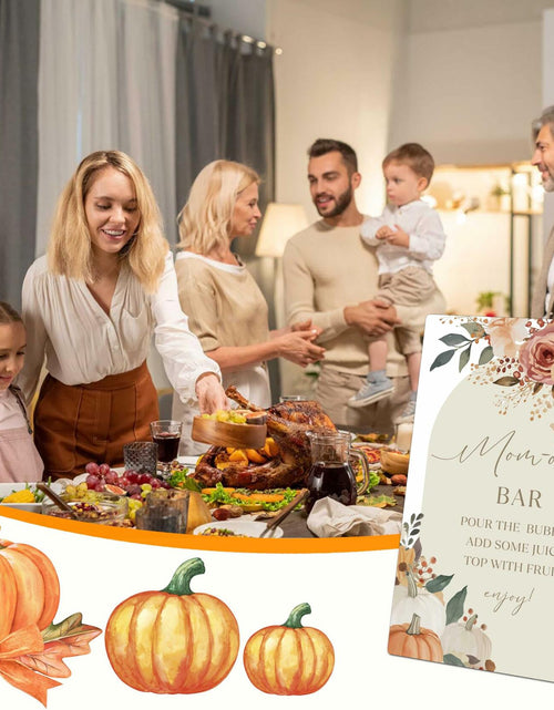 Load image into Gallery viewer, Serach Pumpkin Baby Shower Table Sign Wooden Stand Fall Floral YD21
