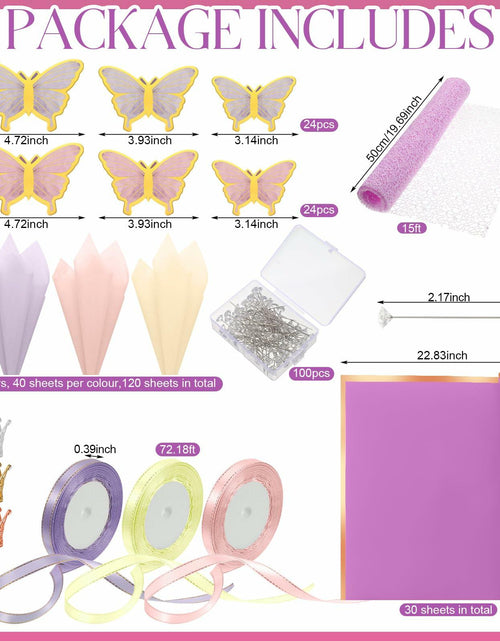 Load image into Gallery viewer, Qilery 334 Pc Flower Wrapping Paper Set Waterproof Floral Butterfly Fresh Color
