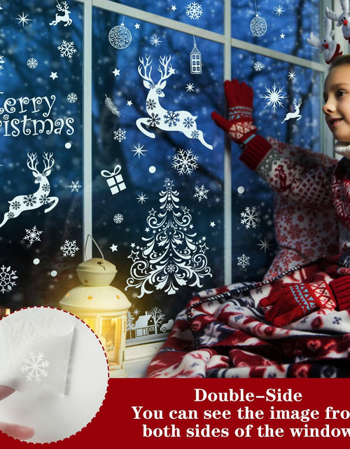 Load image into Gallery viewer, LOKIPA Christmas Window Clings Large Black Snowflakes Decals for Window
