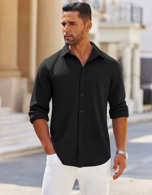 Load image into Gallery viewer, COOFANDY Men's Button Down Shirt Long Sleeve Pocket White Size XXL
