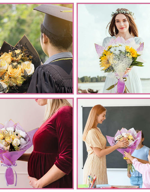 Load image into Gallery viewer, Qilery 334 Pc Flower Wrapping Paper Set Waterproof Floral Butterfly Fresh Color
