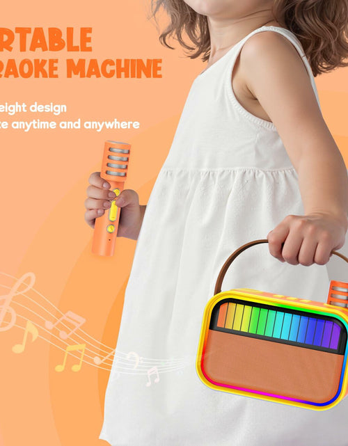 Load image into Gallery viewer, VERKB Karaoke Machine for Kids Portable Bluetooth Speaker 2 Mics Orange
