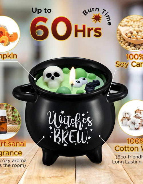 Load image into Gallery viewer, Kederwa Halloween Witch Brew Candle 14oz Black Ceramic Scented
