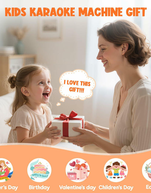 Load image into Gallery viewer, VERKB Karaoke Machine for Kids Portable Bluetooth Speaker 2 Mics Orange
