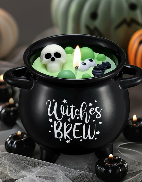 Load image into Gallery viewer, Kederwa Halloween Witch Brew Candle 14oz Black Ceramic Scented
